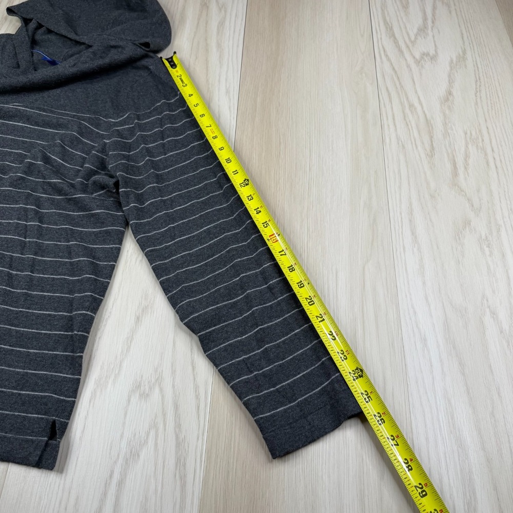 FJ 1857 Mens Gray Classic Stripped Long Sleeve Cashmere Pullover Hoodie Size XL - Picture 8 of 8